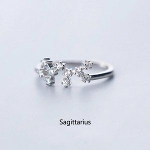 Sterling Silver Zodiac Resizable Ring-Sagittarius